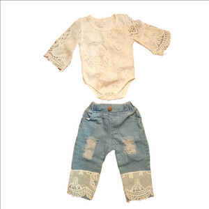 SHEIN two piece very cute jean set. Size 6-9mnths. EXCELLENT CONDITION!